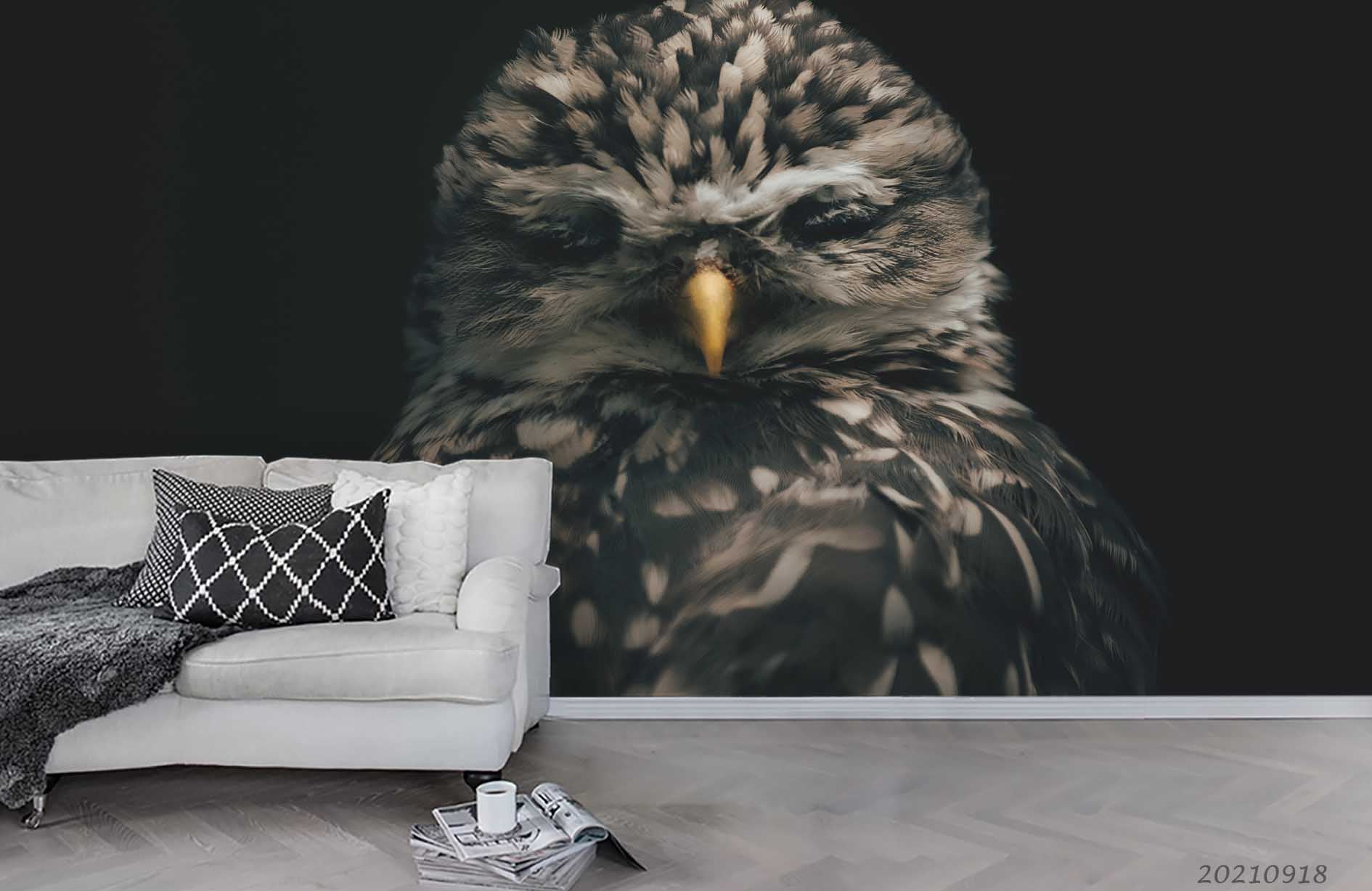 3D Animal Owl Wall Mural Wallpaper Lqh 567