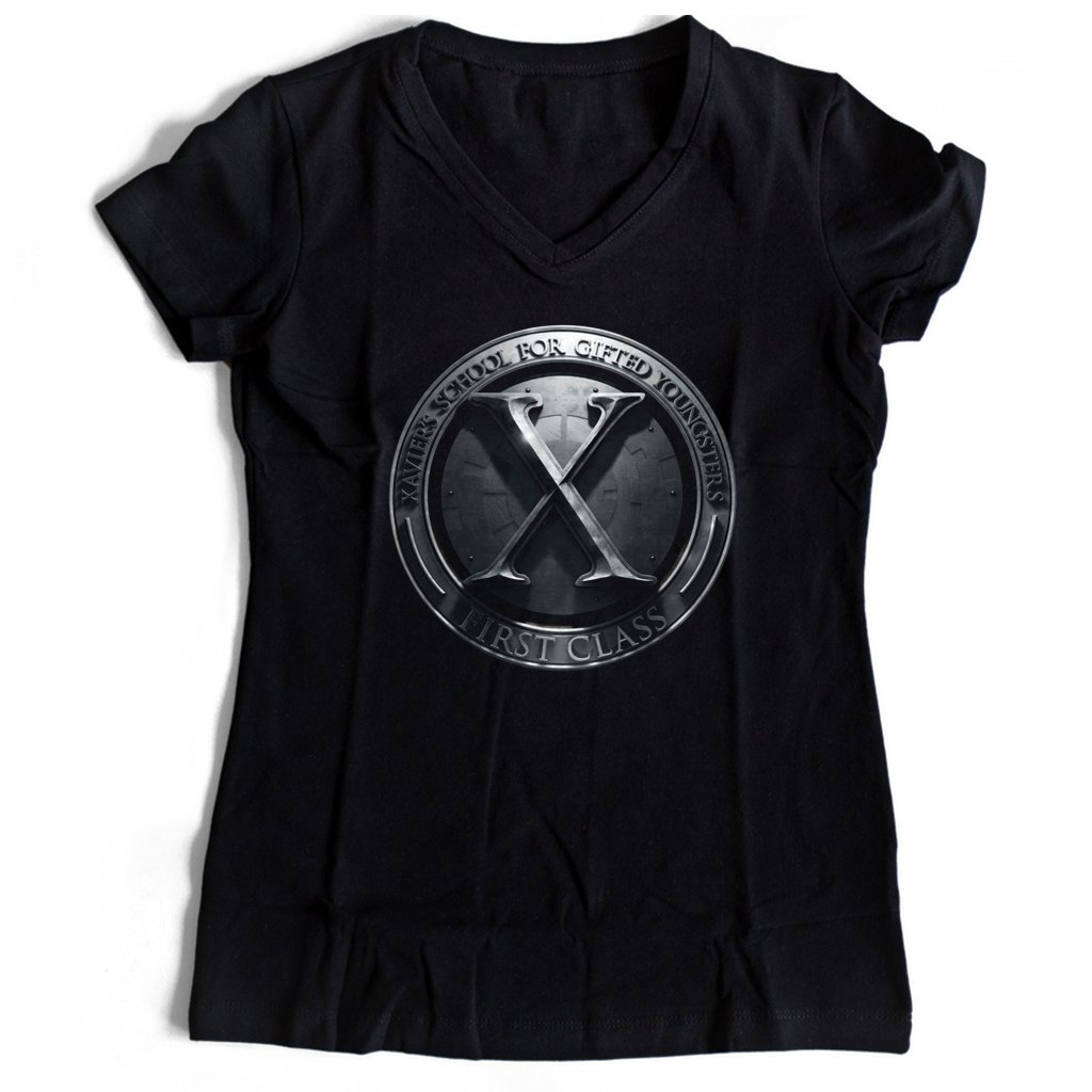 X Men Firs Class Logo Women’s V-Neck Tee T-Shirt