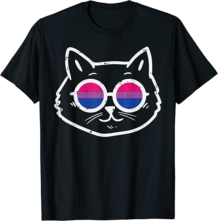 Purride Cat Kitten LGBTQ Bisexual Flag Gay Pride Bi Feline T-Shirt