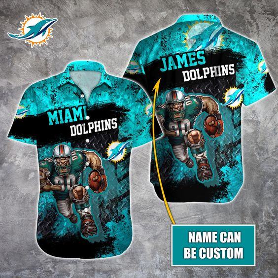 Miami Dolphins Nfl Hawaiian Shirt Custom Name V2