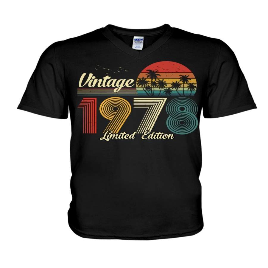Vintage 1978 Limited Edition Special Custom Design Personalized Year Gift Guys V-Neck