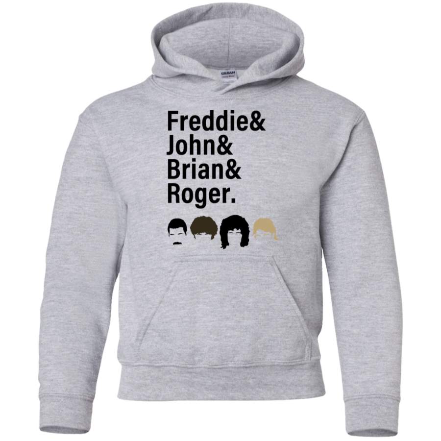 AGR Queen, Freddie & John & Brian & Roger hair Youth Pullover Hoodie