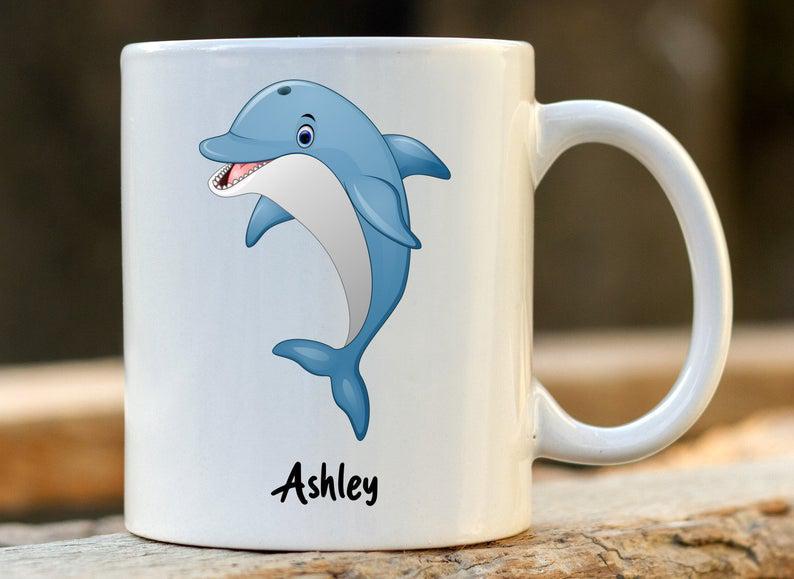 Custom Dolphin Mug, Dolphin Gift For Her, Cute Dolphin Cup, Dolphin Gift Ideas, Dolphin Present