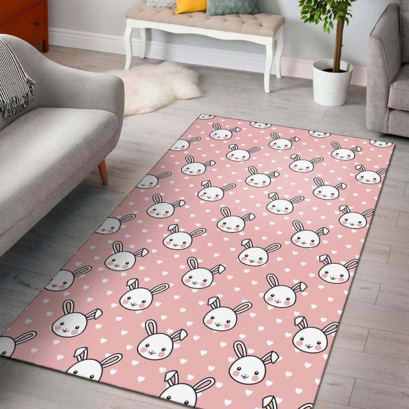 Rabbit Pattern Print Design Rug RCDD81F38192