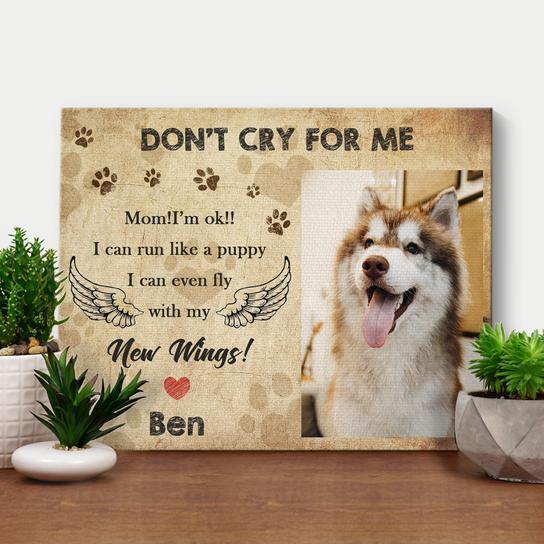 Custom Name & Image Pet Memorial Canvas Prints Don’T Cry For Me #Kv