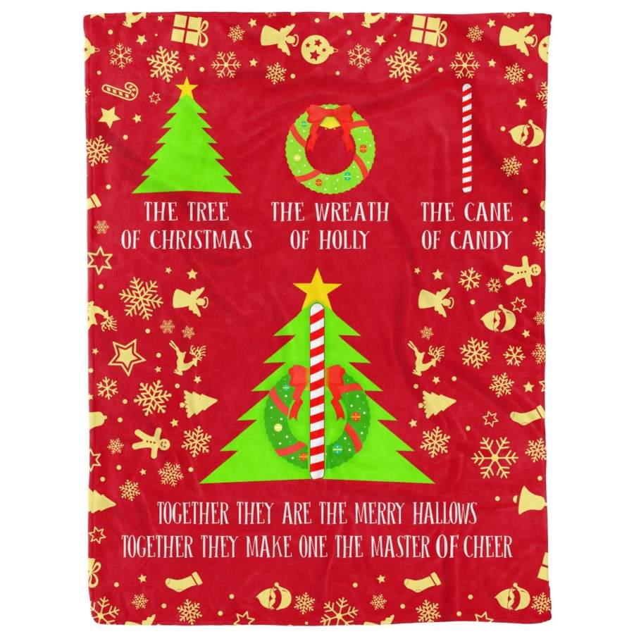 The Tree Of Christmas The Wreath Of Holly The Cane Of Candy Together – Fleece Blanket