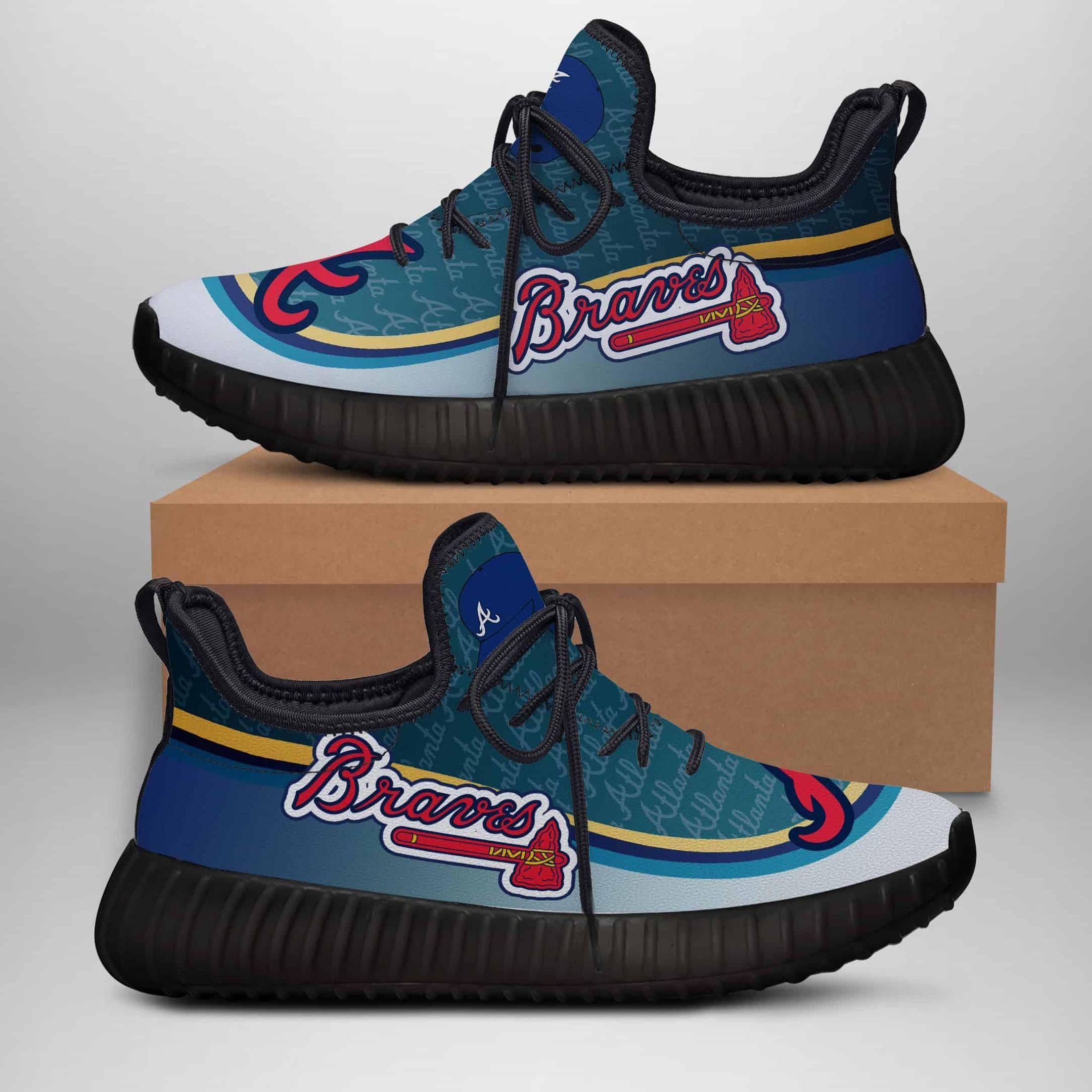 Atlanta Braves Baseball Full Printed Custom Yeezy Sneakers