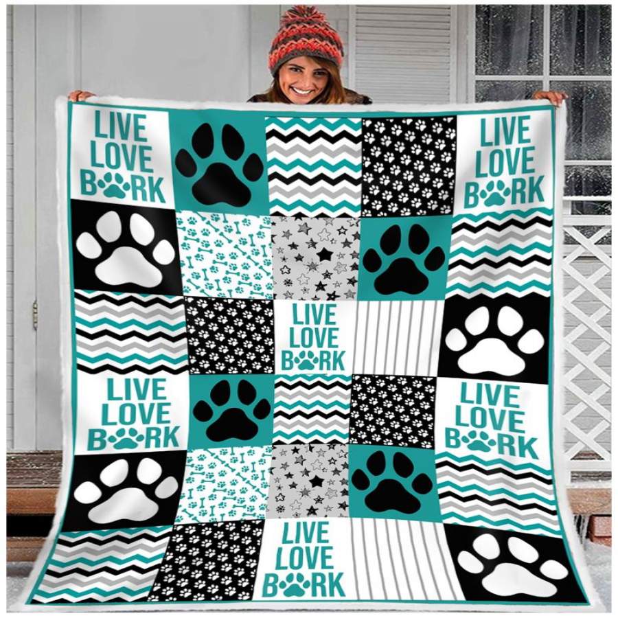 ZALOOO Live Love Bark Dog Blanket