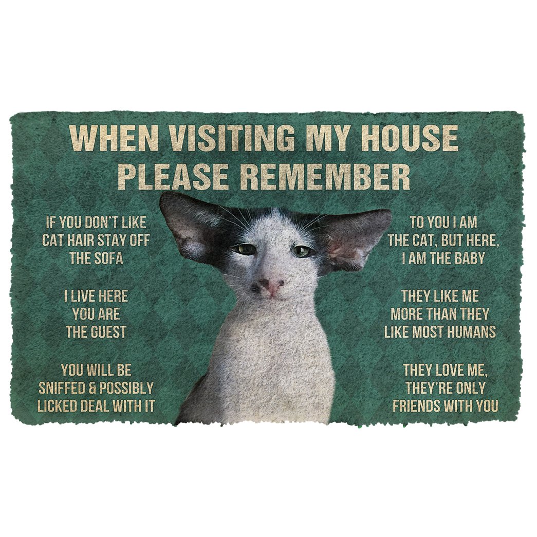 Gearhumans  Gearhuman 3D Please Remember Oriental Shorthair Cats House Rules Custom Doormat