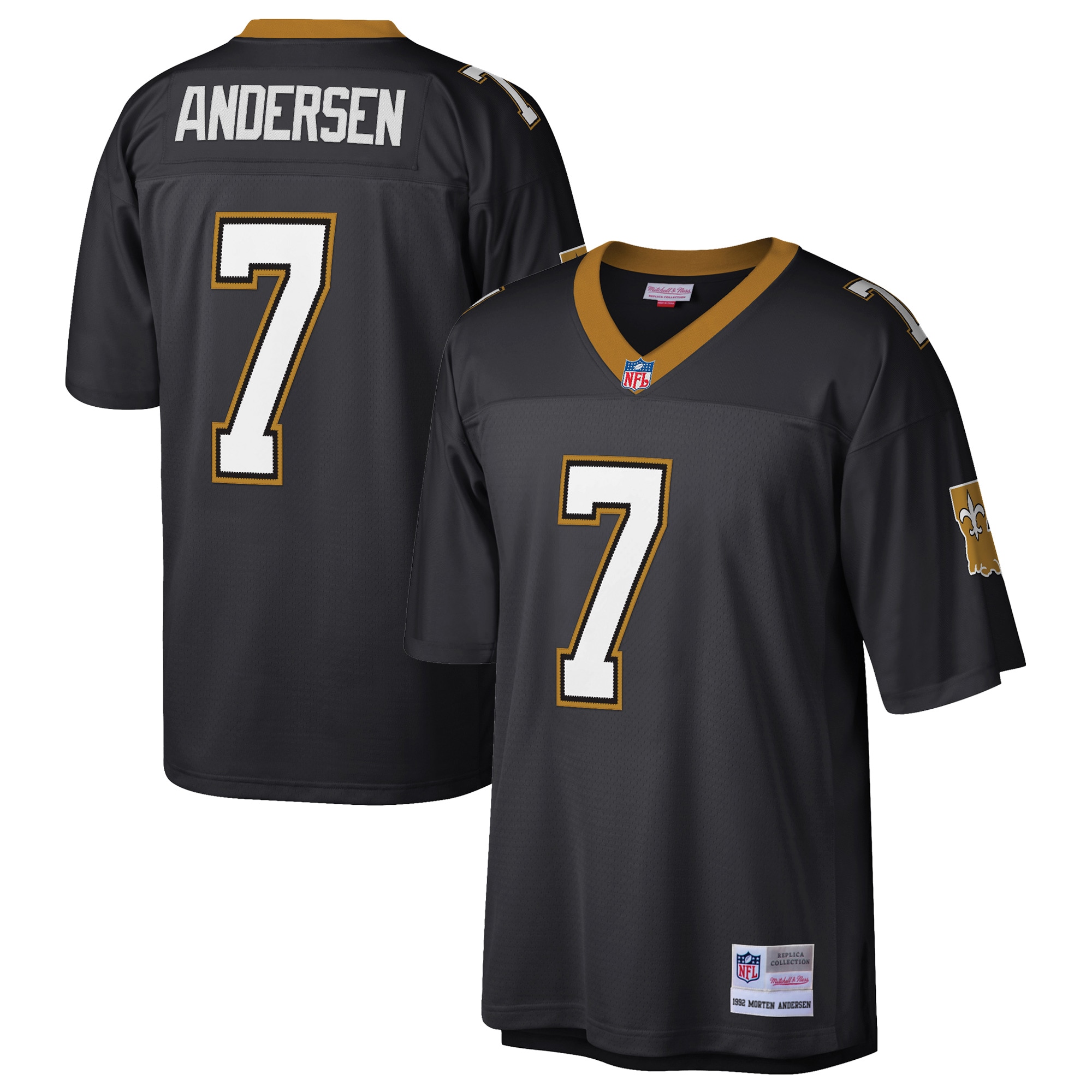 Morten Andersen New Orleans Saints Mitchell & Ness Retired Player Legacy Replica Jersey – Black