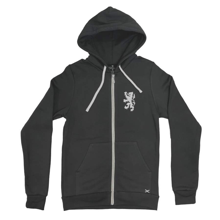 The Weekend Zip Hoodie – Rampant Lion in Charcoal