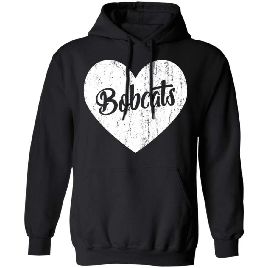 Bobcats School Sports Fan Team Spirit Mascot Cute Heart Gift Hoodie
