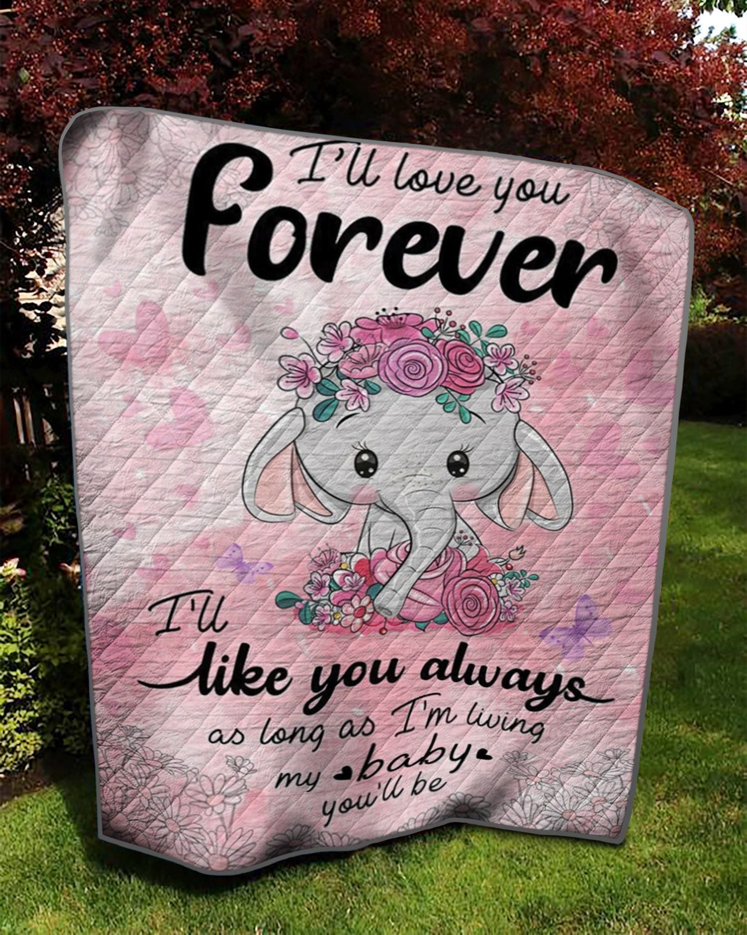 Love You Forever Elephant Quilt Cuuri