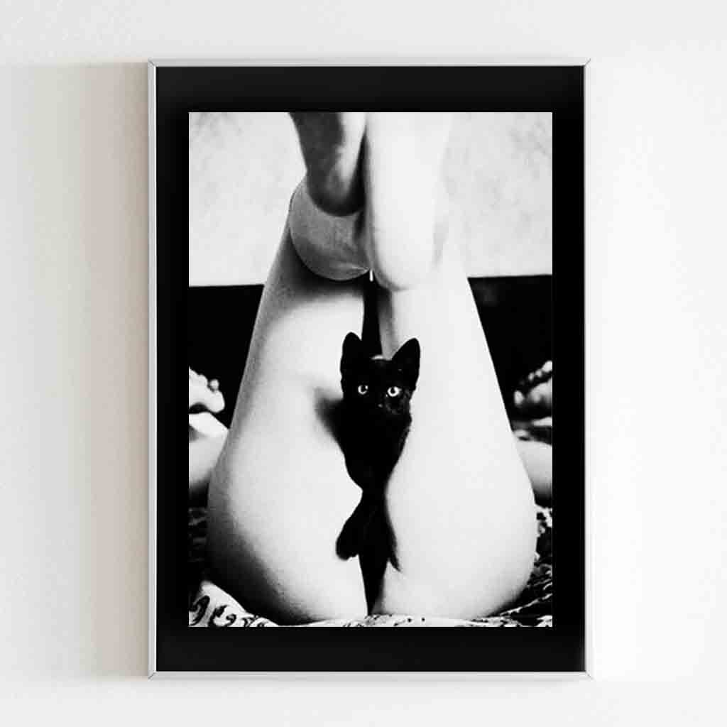 Black Cat Pussy Kitten Sexy Girl Matte Posters