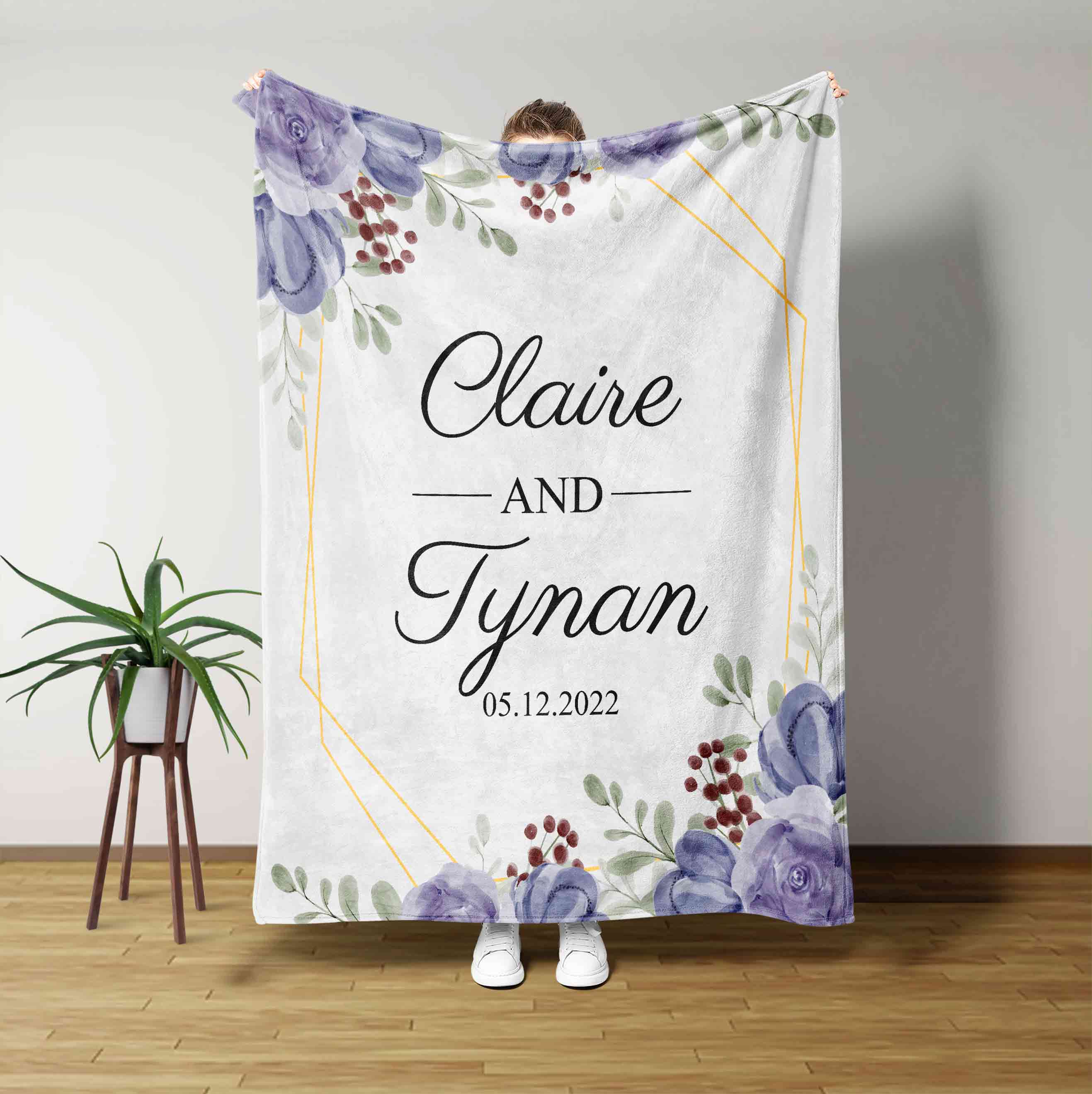 Personalized Name Blanket For Couple, Anniversary Blanket, Valentine Blanket, Gift Blanket Realtorgift