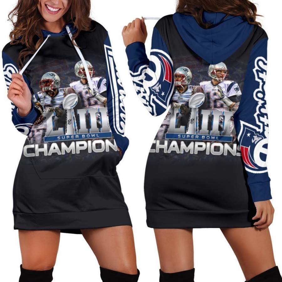 New England Patriots Super Bowl Champions Hoodie Dress