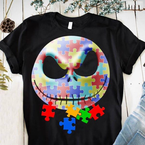 Jack Skellington Autism Shirt Autism Puzzle Piece Shirt Autism Awareness Gift Hn