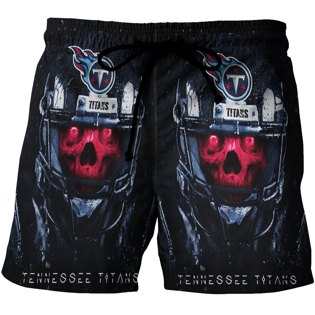 Tennessee Titans Skull V14 3D All Over Print Summer Beach Hawaiian Short