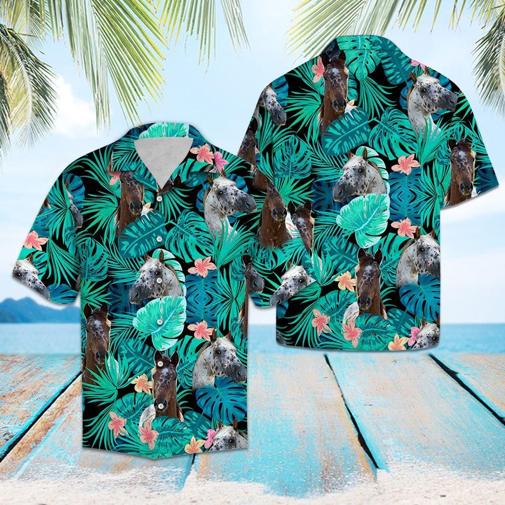 Appaloosa Green Tropical Aloha Hawaiian Shirt Colorful Short Sleeve Summer Beach Casual Shirt For Men And Women