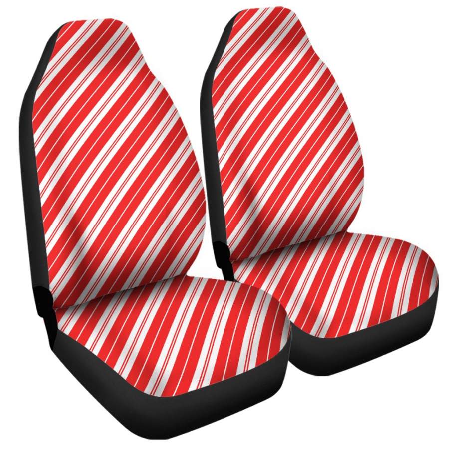 Candy Cane Stripes Pattern Print Universal Fit Car Seat Covers