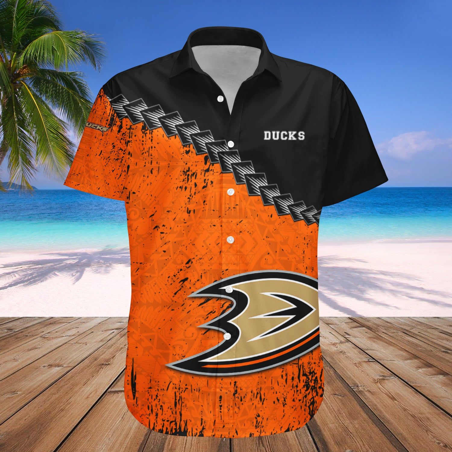 Anaheim Ducks Hawaii Shirt Grunge Polynesian Tattoo – Nhl