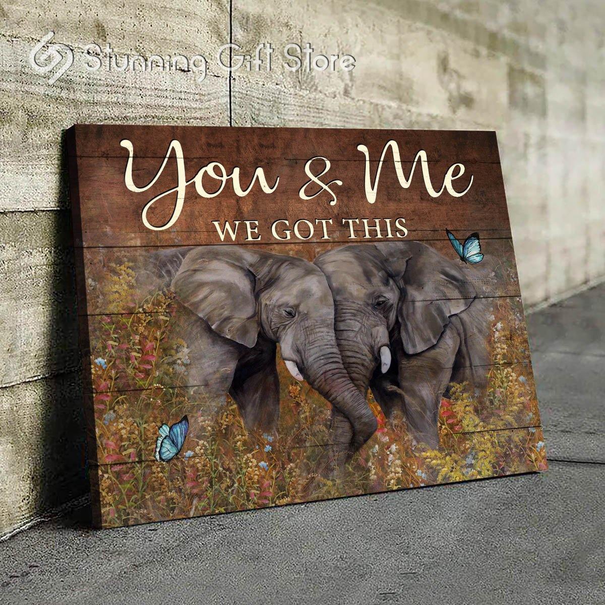 Stunning Gift – Canvas – Elephant – You And Me