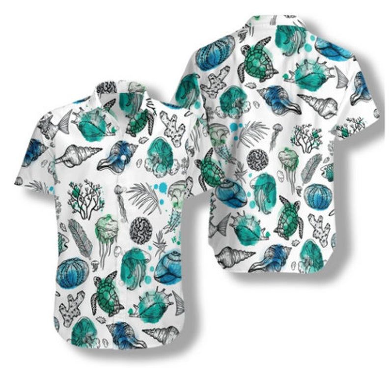 Sea White Green Amazing Design Hawaii Shirt Ha102748