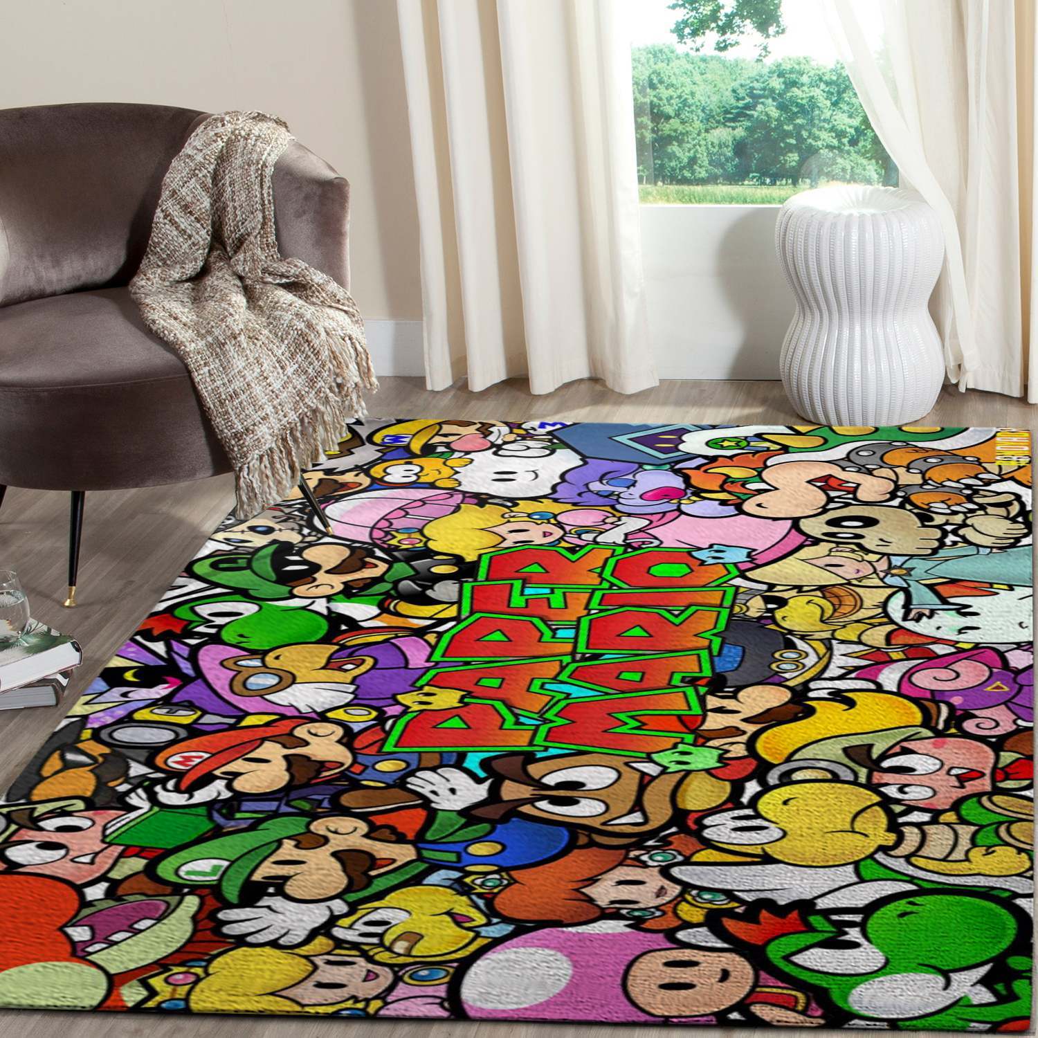 The 20 Rug Super Paper Mario Gaming Area Rugs Living Room Carpet FN041224 Christmas Gift Floor Decor