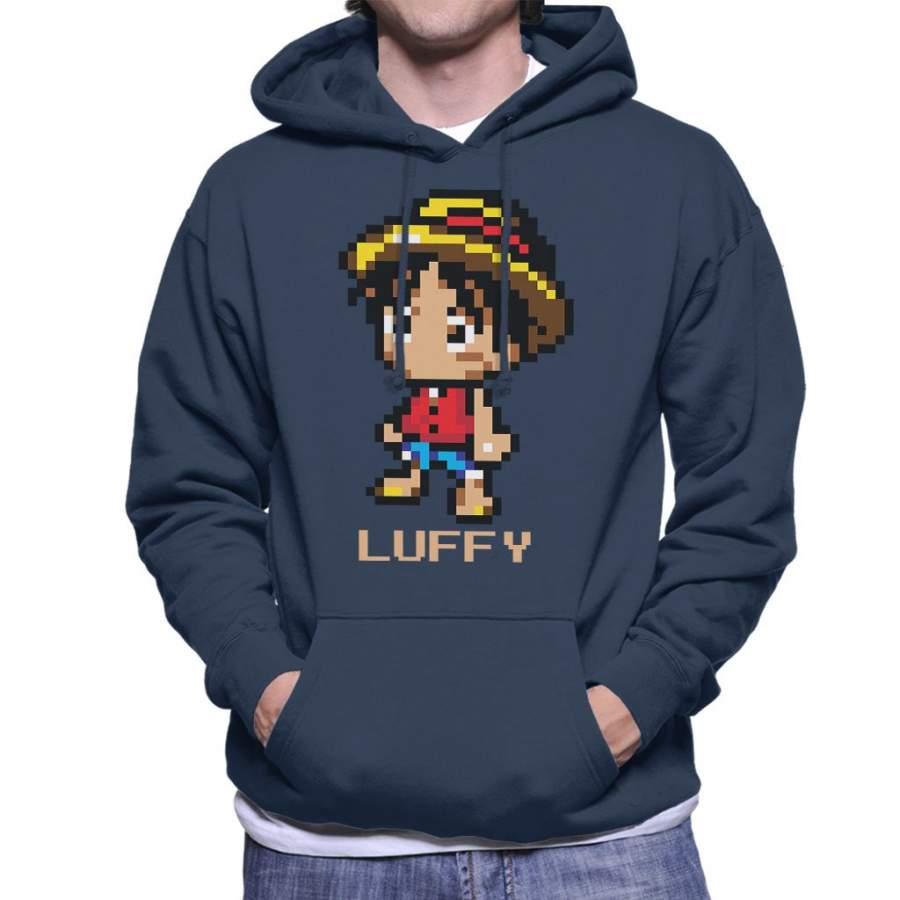 Monkey D Luffy Pixel Character One Piece Men’s Hooded Sweatshirt