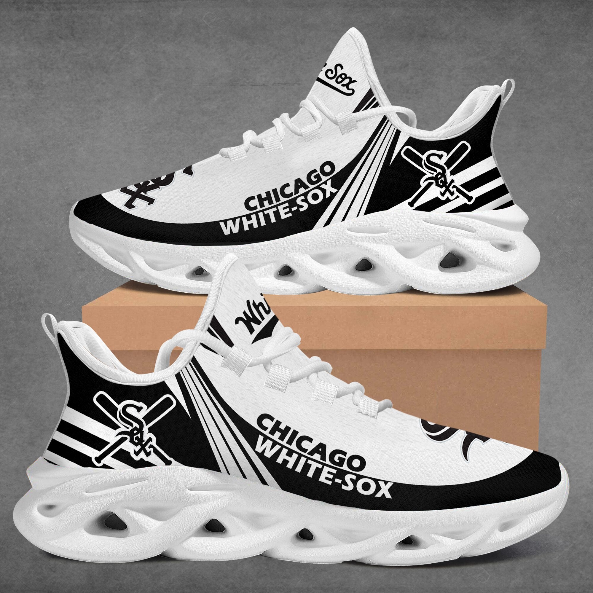 Chicago White Sox Casual 3D Air Max Running Shoes