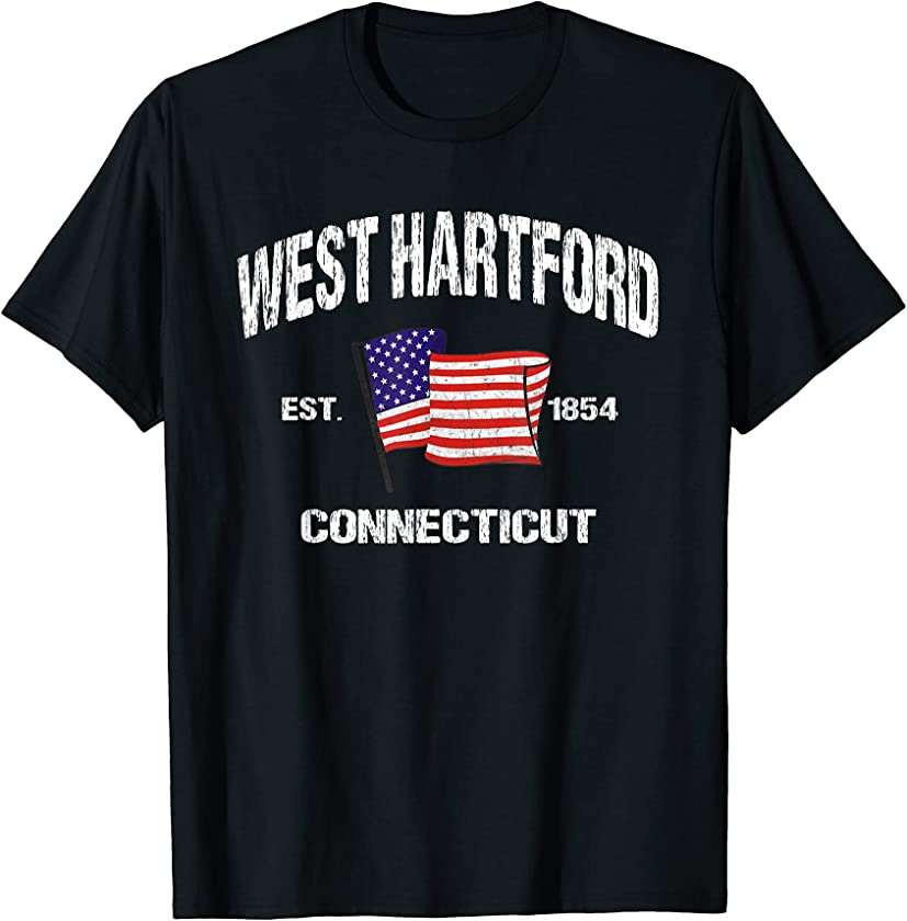 West Hartford Connecticut CT USA Stars & Stripes Vintage Sty T-Shirt