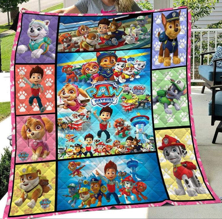 Paw Patrol Quilt Blanket, Paw Patrol For Kids Quilt Blanket, Paw Patrol Gift, Paw Patrol Birthday Party Quilt Blanket