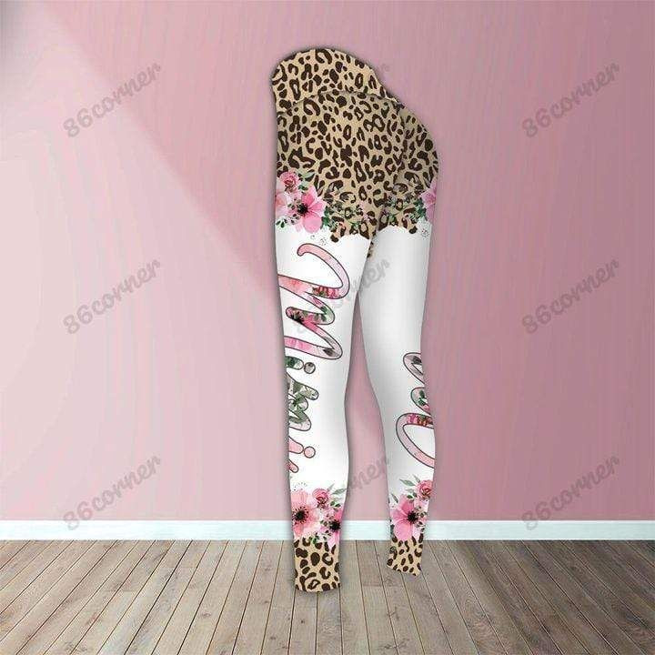 Mothers Day Mimi Bunny Leopard Flower Gifts For Easter Day Hoodie Legging 3D V