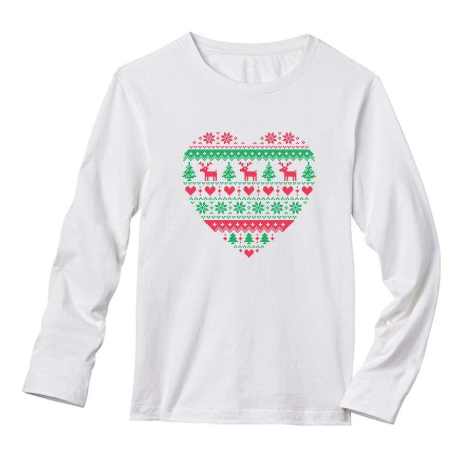 Xmas Party – Heart Shaped Ugly Christmas Sweater Long Sleeve T-Shirt