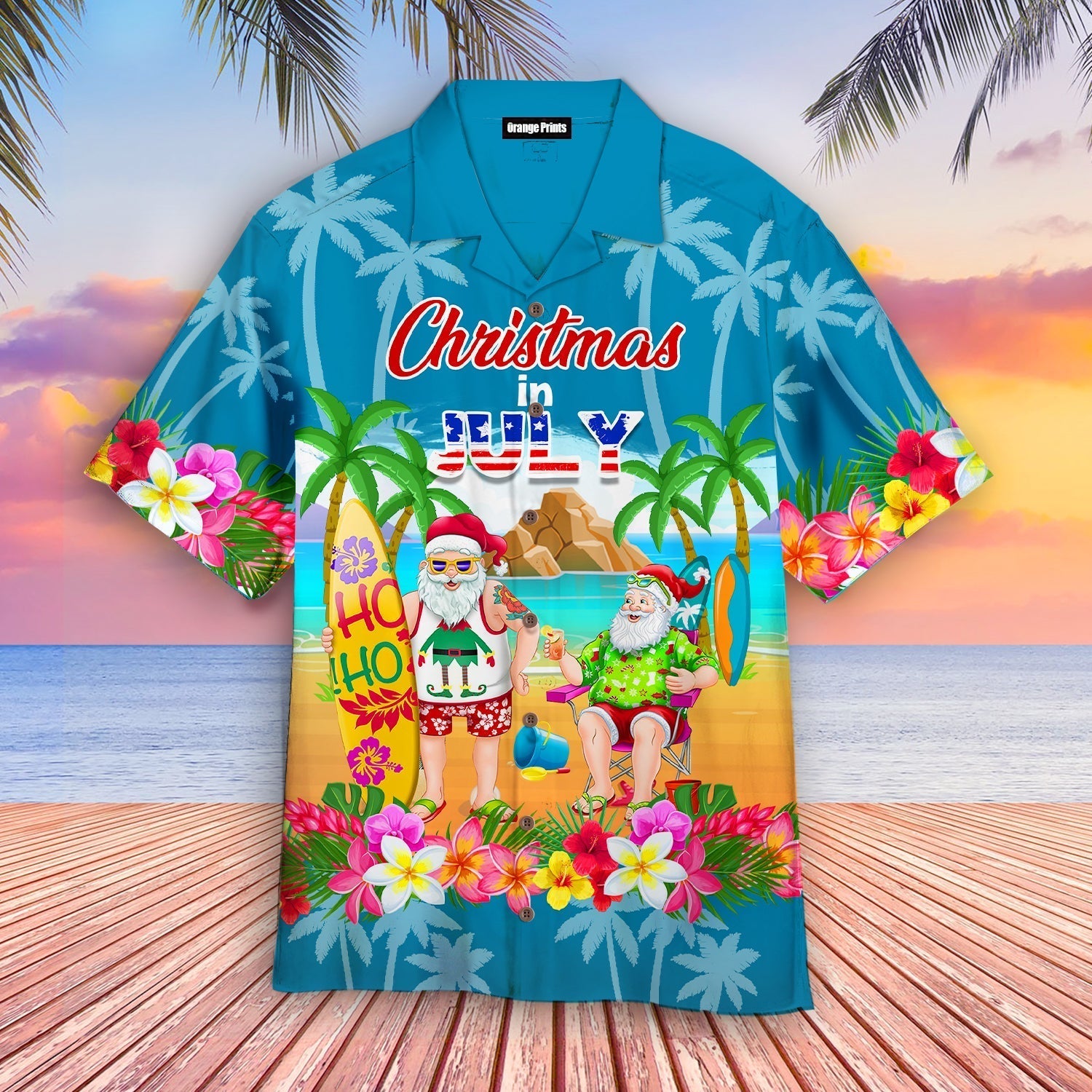 Funny Santa Christmas In July Vacation Hawaii Shirt For Men And Women Ha101788