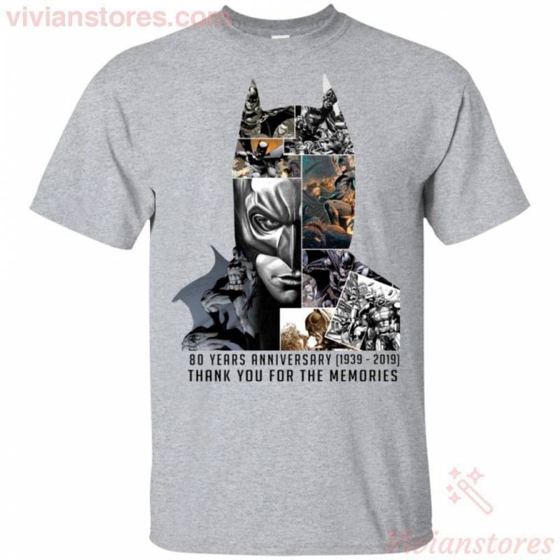 Batman 80 Years Anniversary Thank You For The Memories T-Shirt Gift VA07