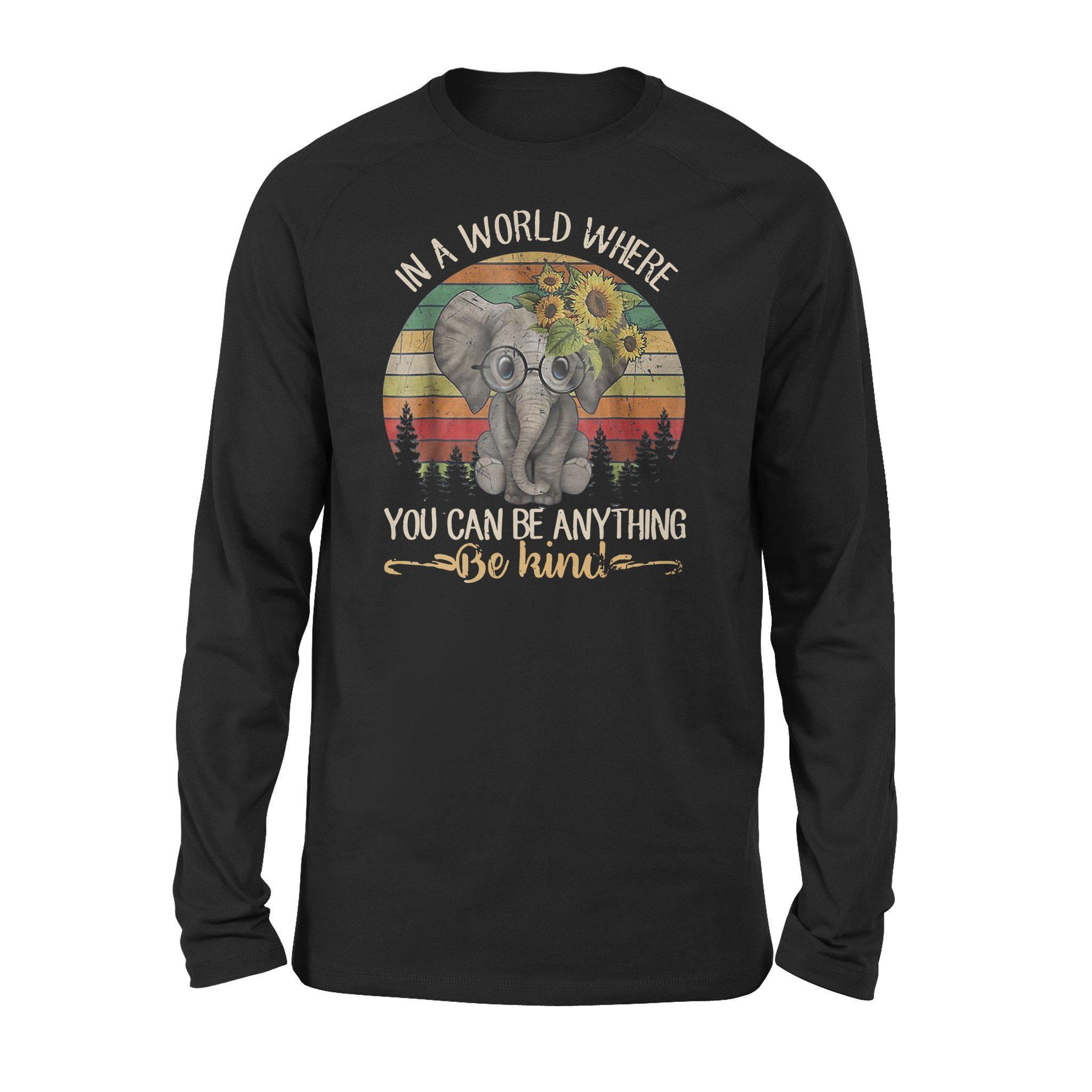 Father’s Day Black In A World Where You Can Be Anything Be Kind Elephant – Standard Long Sleeve