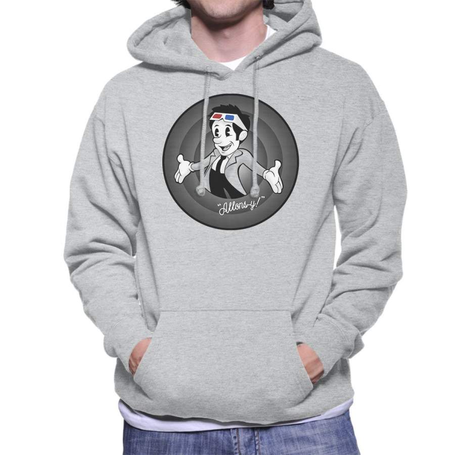 Allonsy Lets Go 10th Doctor Who David Tennant Men’s Hooded Sweatshirt