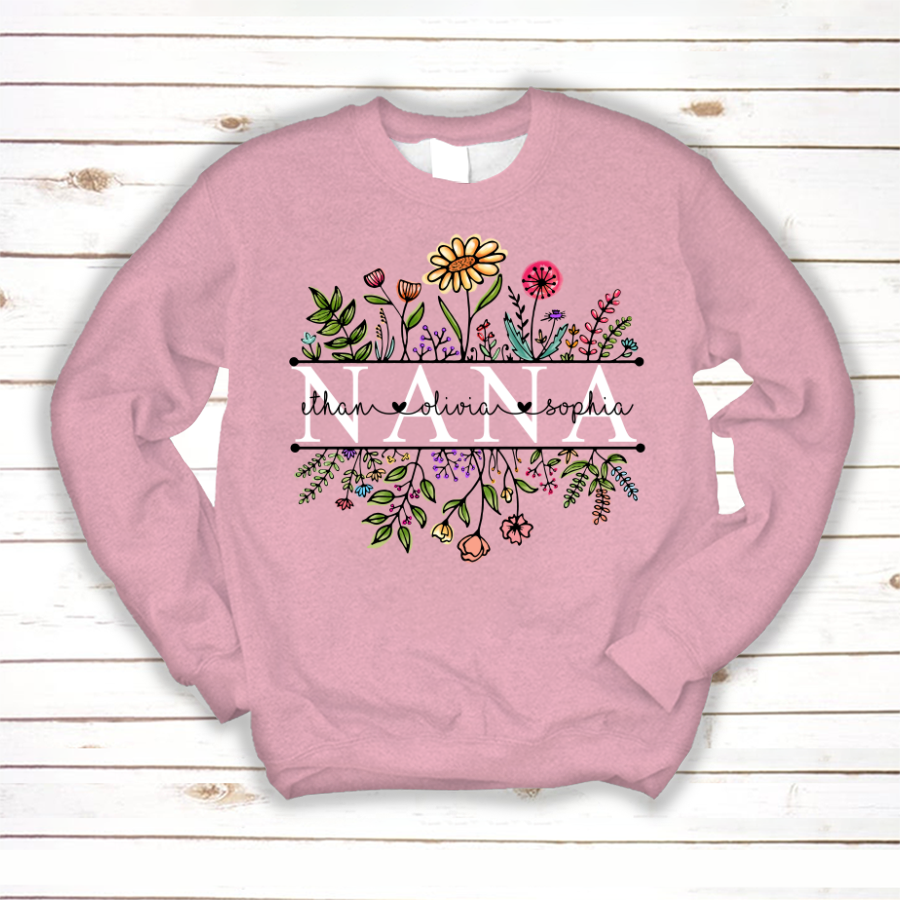 Wildflowers Nana And Grandkids, Grandma Shirt Sweatshirt