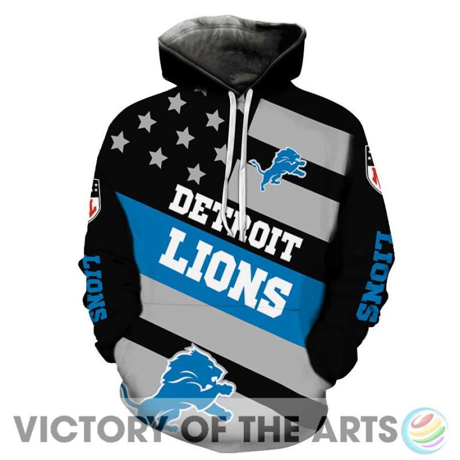 Proud Of American Stars Detroit Lions Hoodie