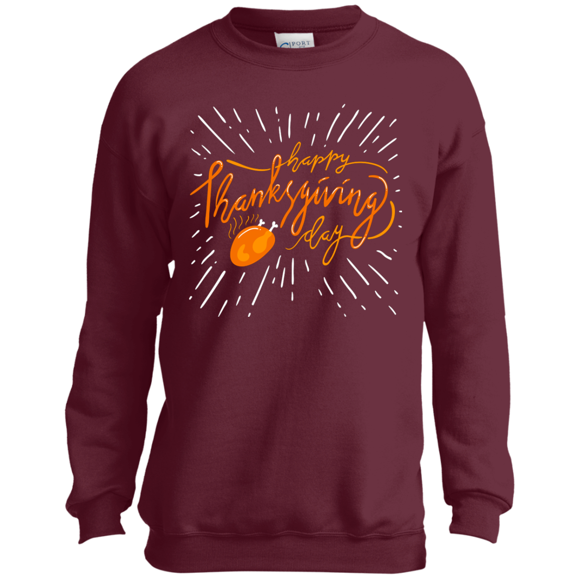 Happy thanksgiving day lettering Youth LS Shirt/Sweatshirt/Hoodie