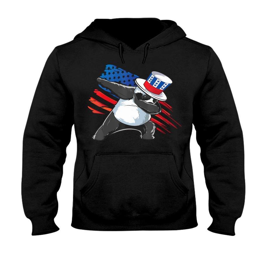 4th of July Panda American Flag Hoodie Gift For Independence Day