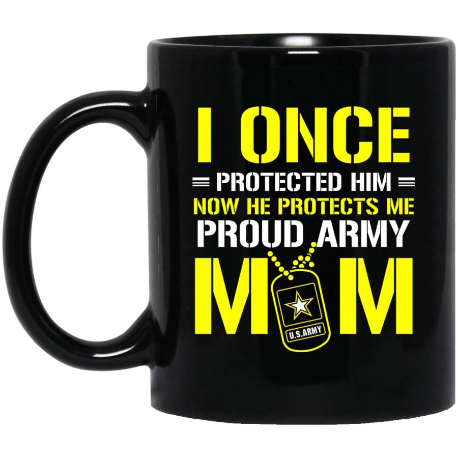 Proud Army Mom T Shirt Pride Military Mom He Protects Me