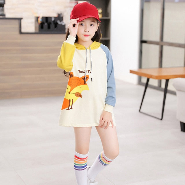 Lovely Design Girls Cotton Long Sleeve Sweatshirt Dress