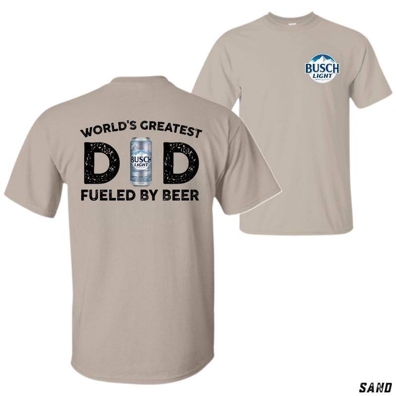 Greatest Dad Beer T-Shirt Funny Fathers Day Tee with Can-Inspired Graphic, White Cotton Unisex Shirt for Men