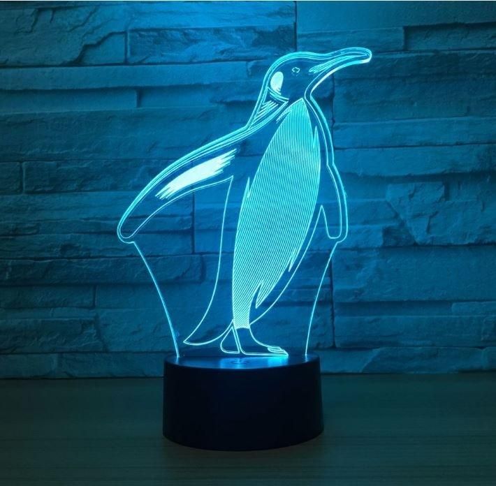 Cute Penguin 3D Illusion Night Light Led Light