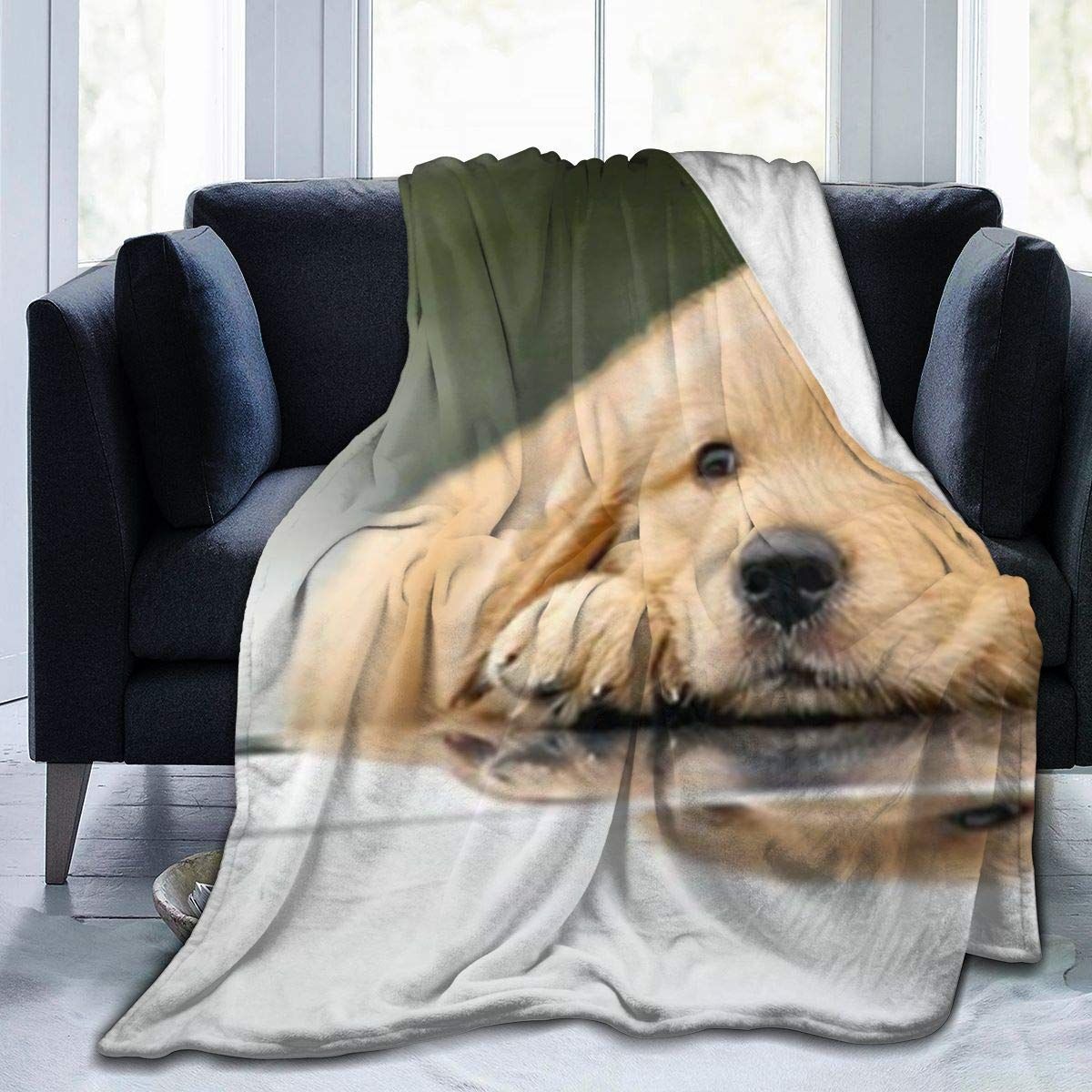 Dog Puppy Sherpa Fleece Blanket Rrro