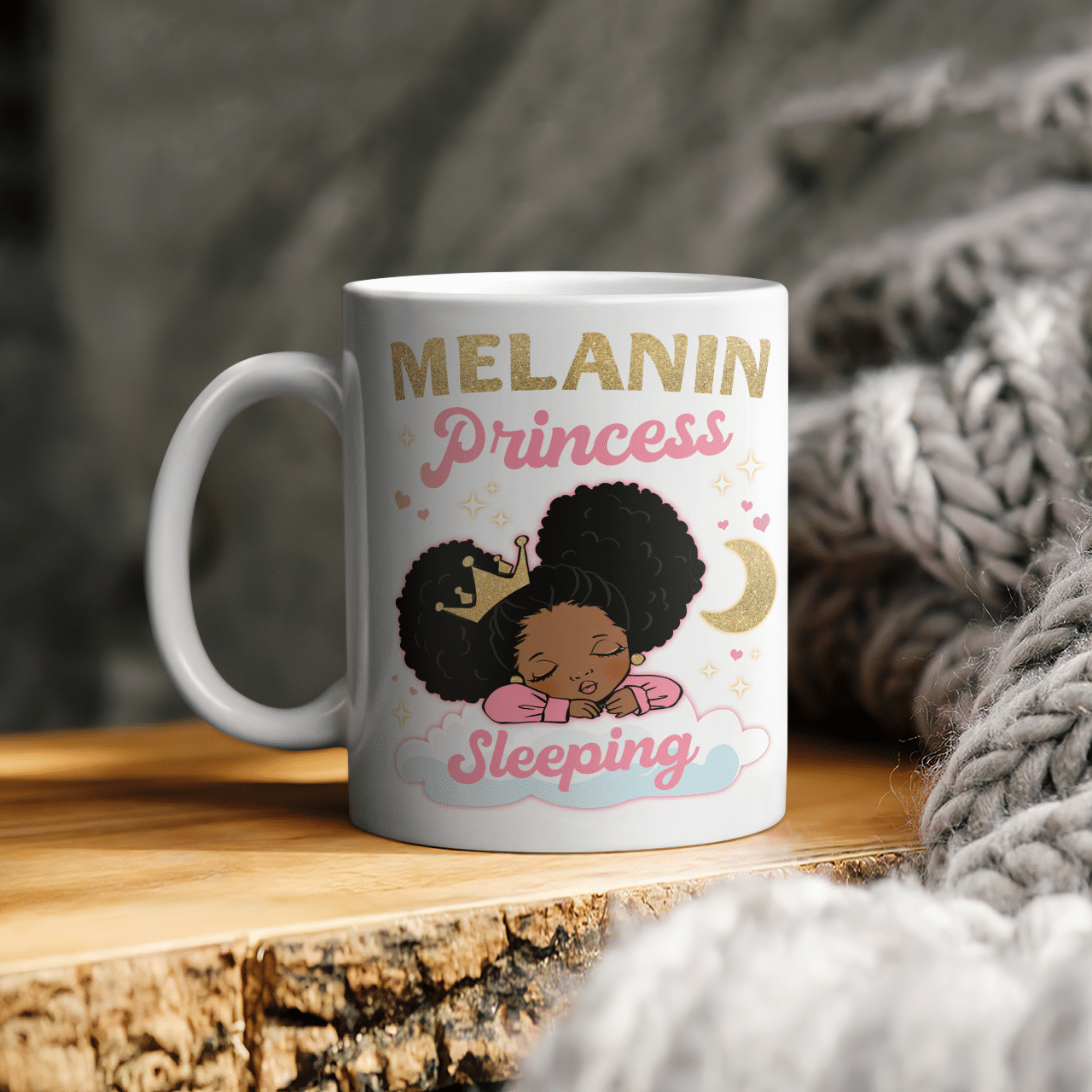 Mug For Princess Black Baby Melanin Princess Sleeping Mug