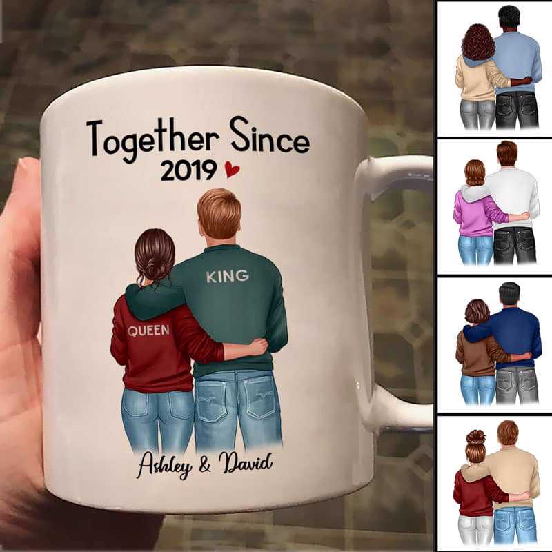 Couple Together Since Back View Anniversary Gift Personalized Mug