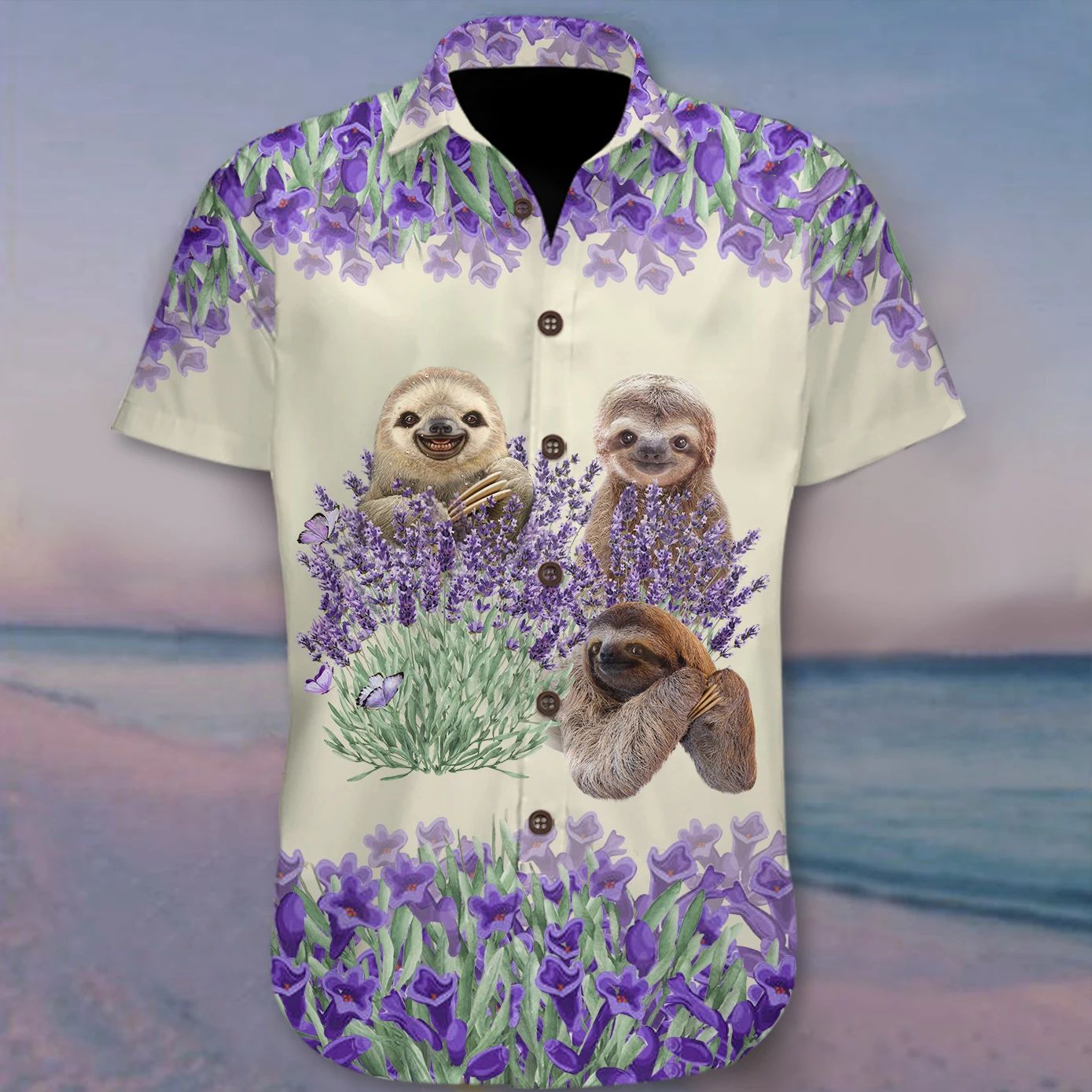 Sloth Hawaii Shirt Funny Animal Purple Flower Summer Gift For Lover Ha91963